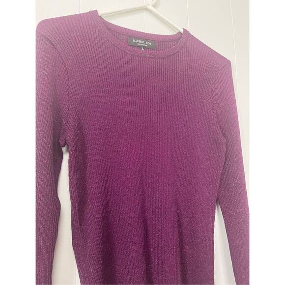 NWT Rachel Roy Purple Sparkly Ribbed Sweater Women’s Large - Picture 3 of 10